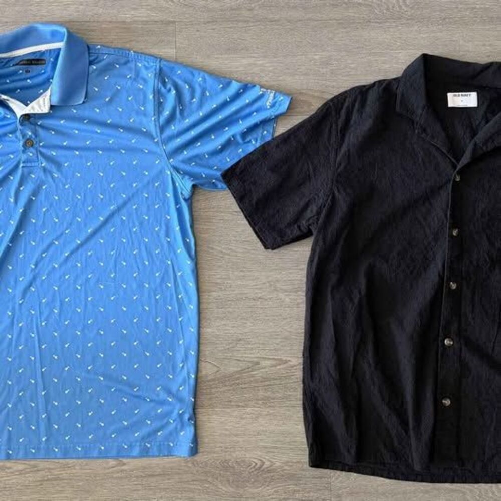 Lots of 2 Pebble Beach Golf Polo XL + Old Navy Black Eyelet Shirt